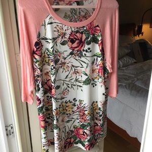 Floral baseball t shirt